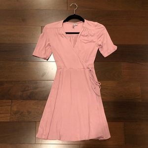 ASOS Light Pink Wrap Mini Dress
